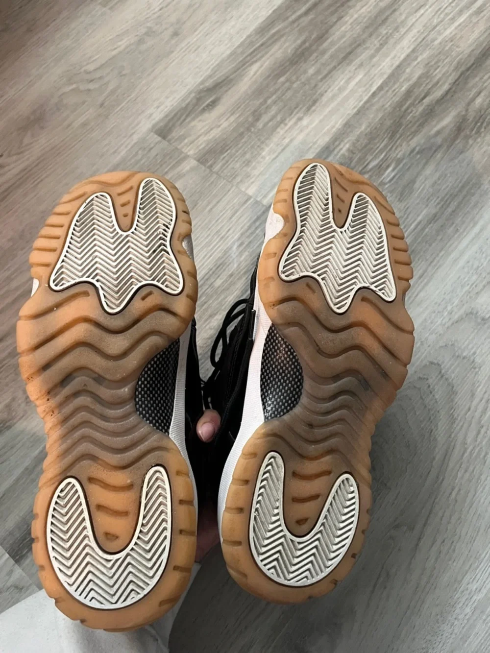 Black and Pink Jordan Mid Sneakers with Gum Sole - Picture 6 of 6